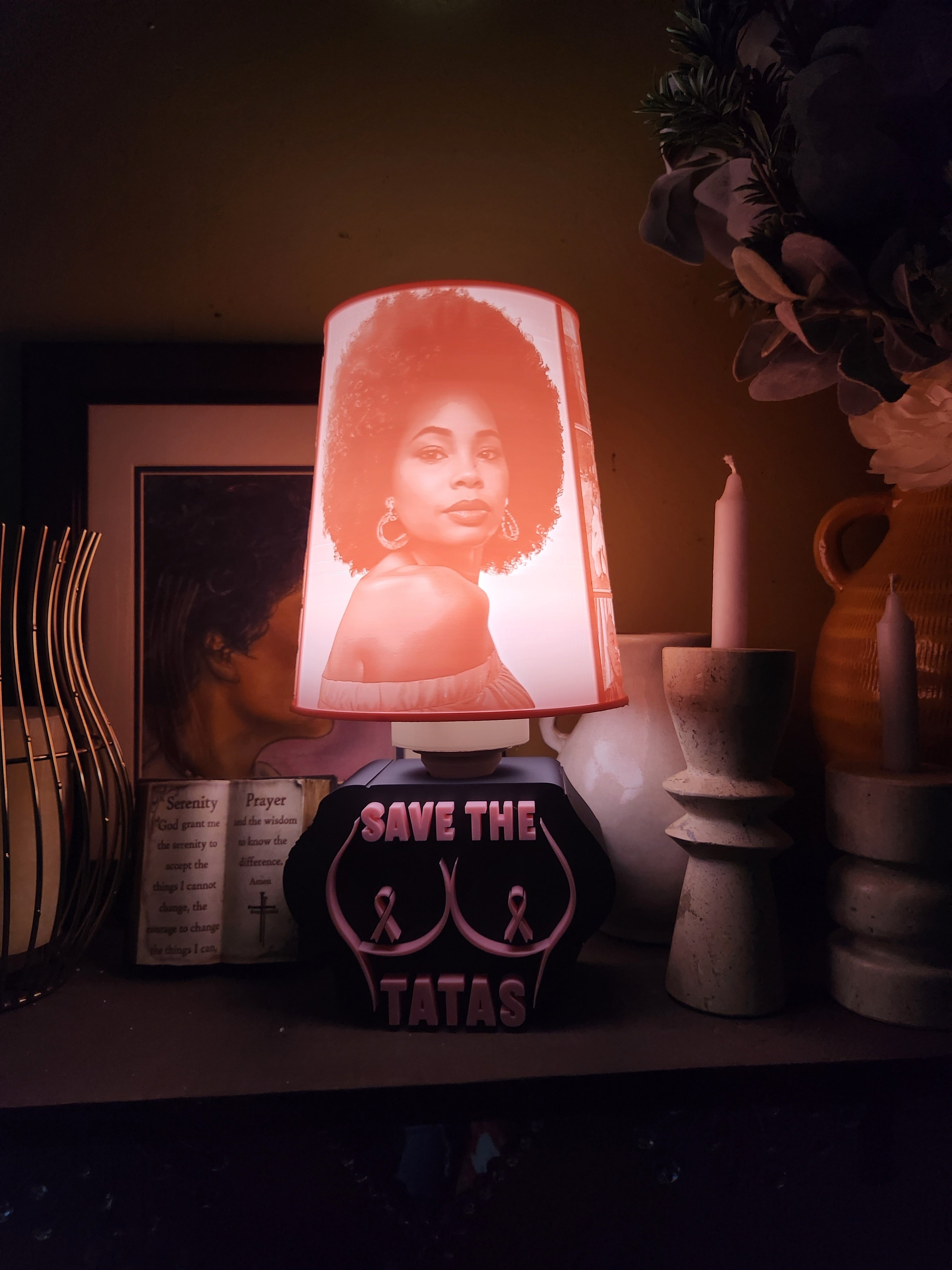 Save the Tatas Lamp Base (Breast Cancer Awareness)