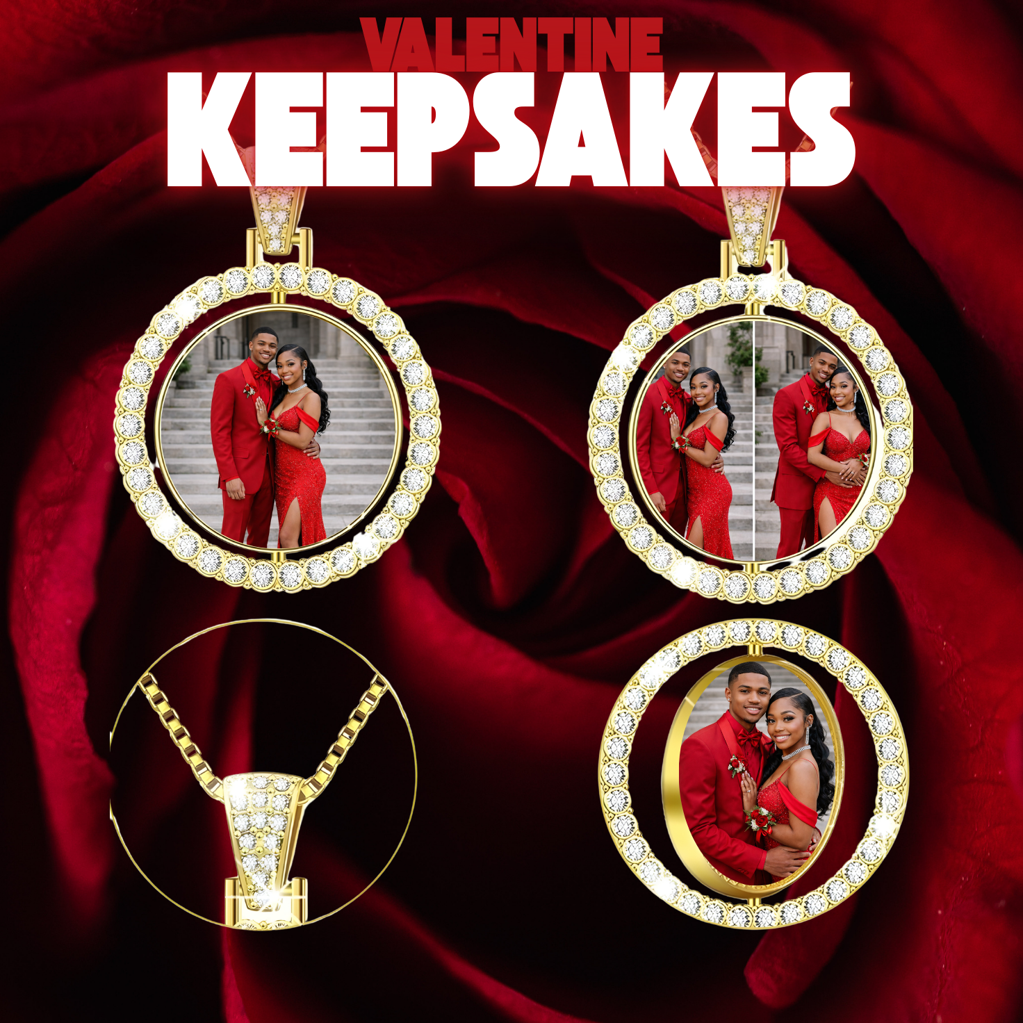 Flippable Custom Photo Pendant Necklace