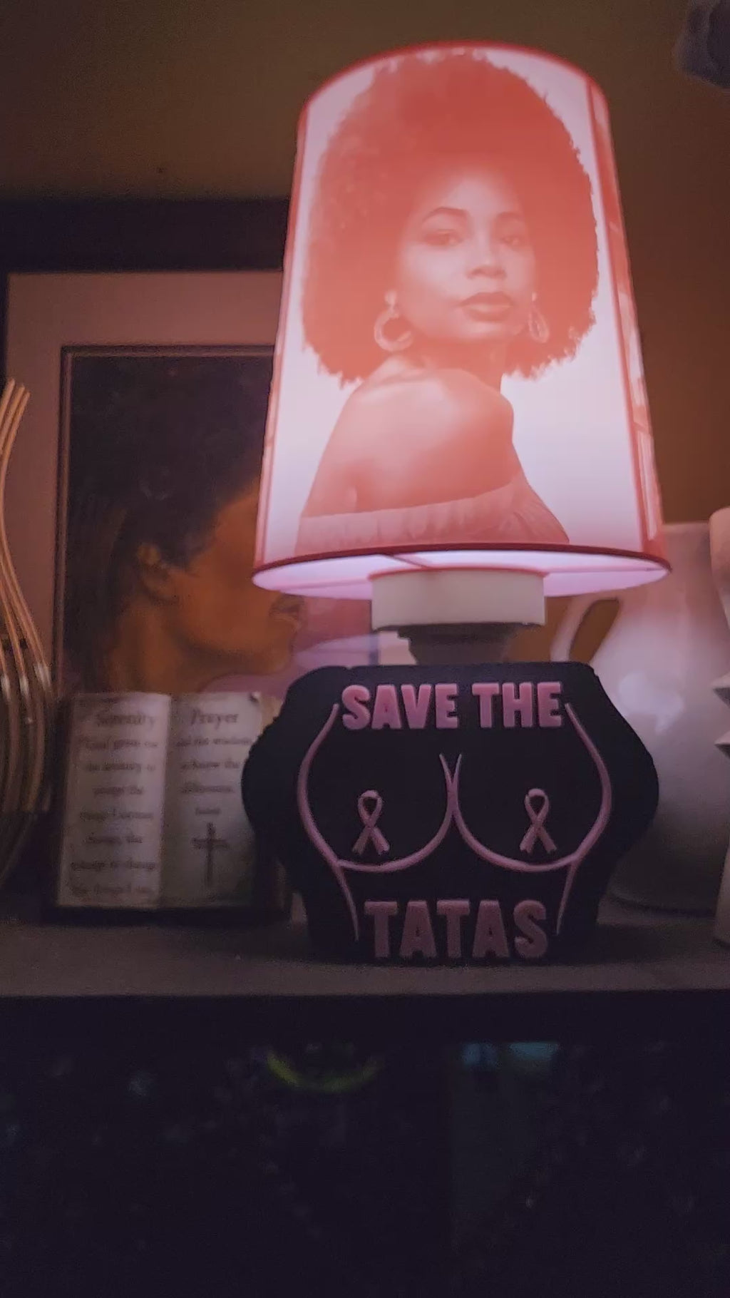 Save the Tatas Lamp Base (Breast Cancer Awareness)