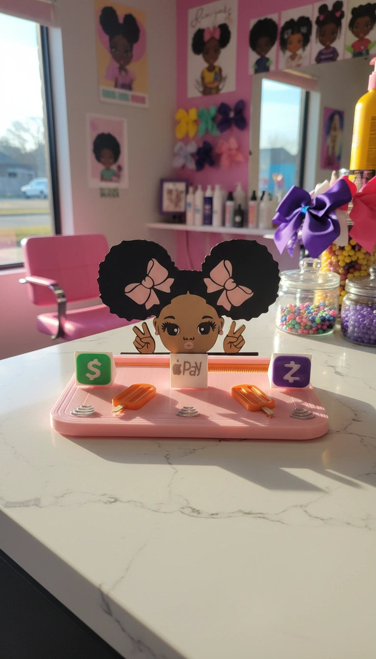 Kids Salon Pay Stand – Tap to Pay Display (Apple Pay, Cash App, Zelle)