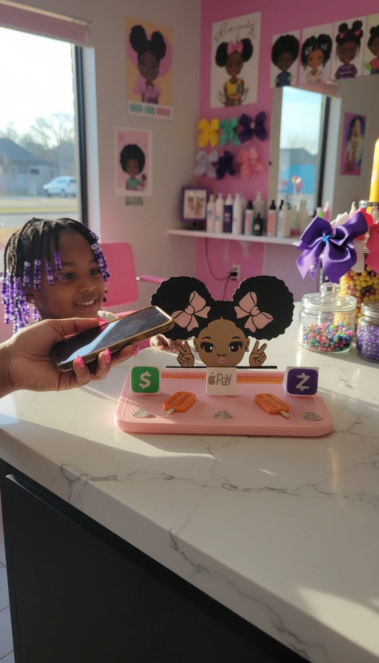 Kids Salon Pay Stand – Tap to Pay Display (Apple Pay, Cash App, Zelle)