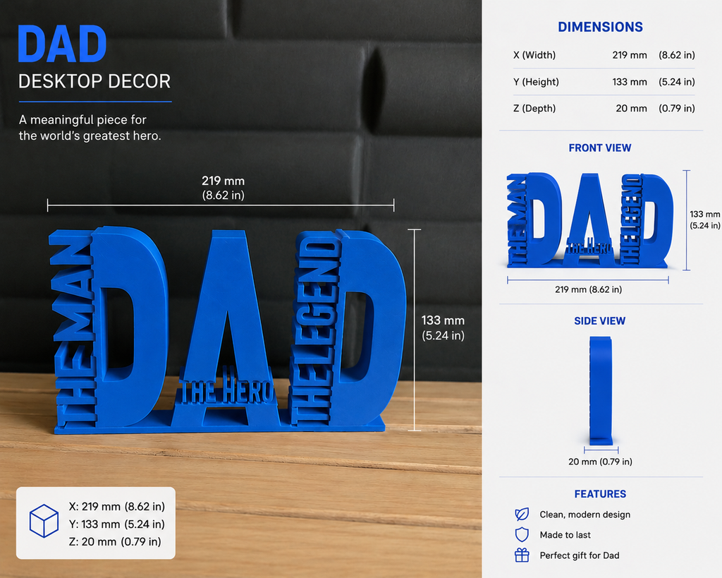 The Man. The Legend. Dad – Desktop Decor Gift for Father’s Day