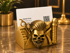 Barber Skull Business Card Holder